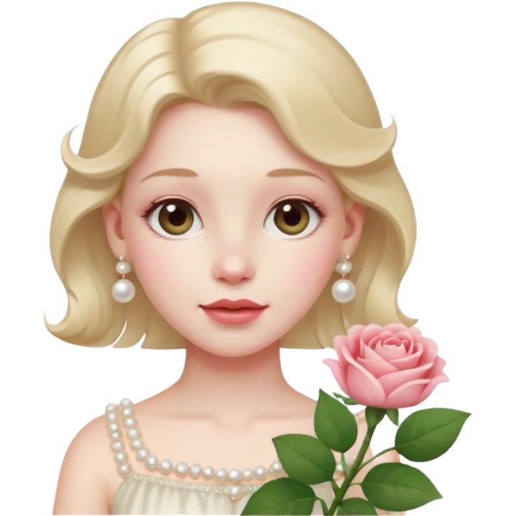 girl-with-pearl-earrings-painting holding flower emoji