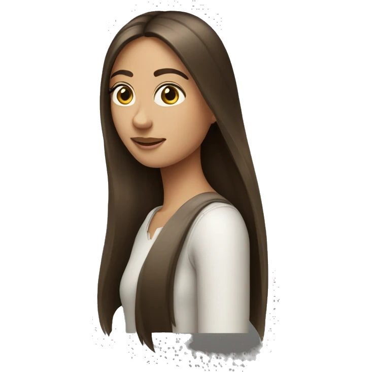 straight long hair brunnete girl emoji
