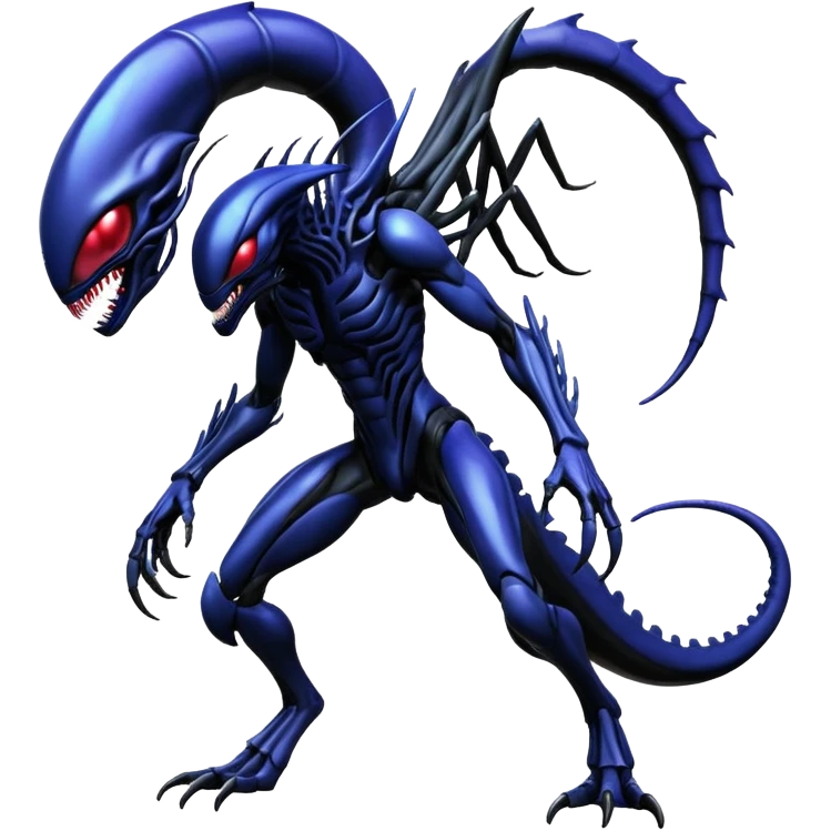 Abstract Futuristic Venom-Xenomorph-Genesect-Lunala-ET-hybrid-fantasy-creature (full body) emoji