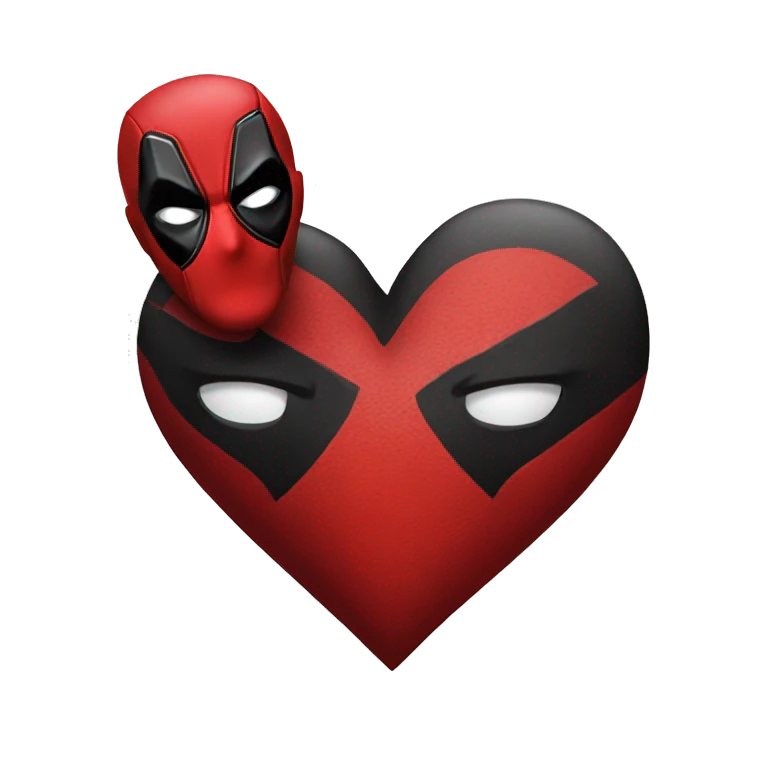 Deadpool making a heart emoji
