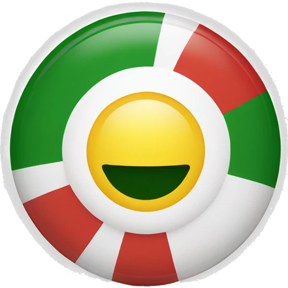 A red, white, and green tricolour, with a yellow 21 rayed sun in the center emoji
