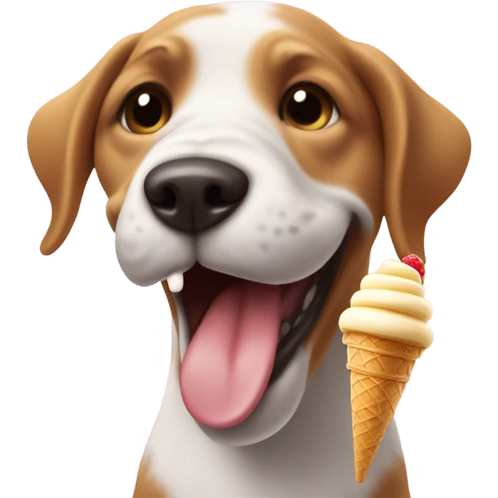 dog eating icecream emoji