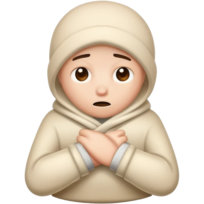 cartoon character shivering with cold saying brr emoji
