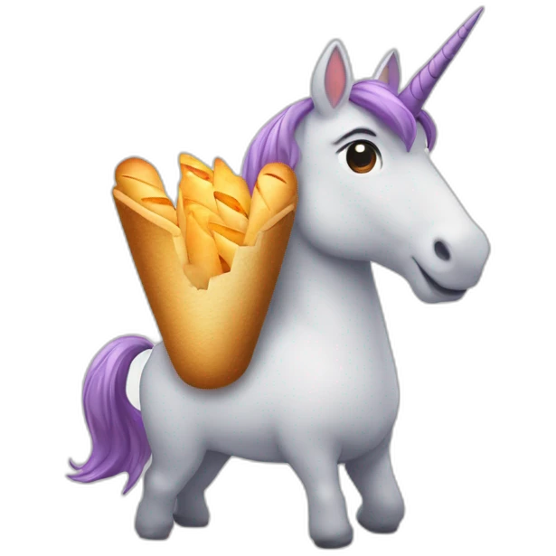 Licorne avec un baguette magic a la place de la corne emoji