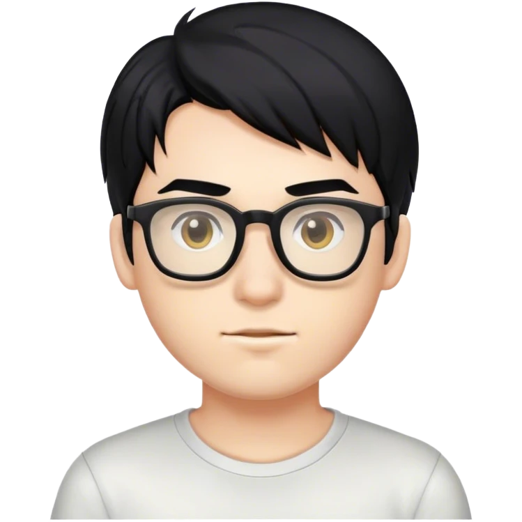 gamer boy with black hair and glasses emoji