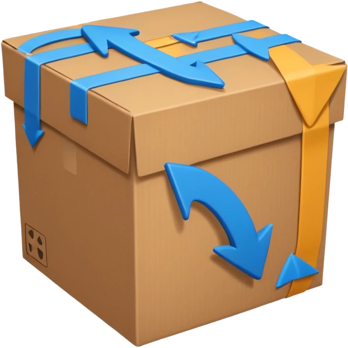 package box with arrows circling around it emoji