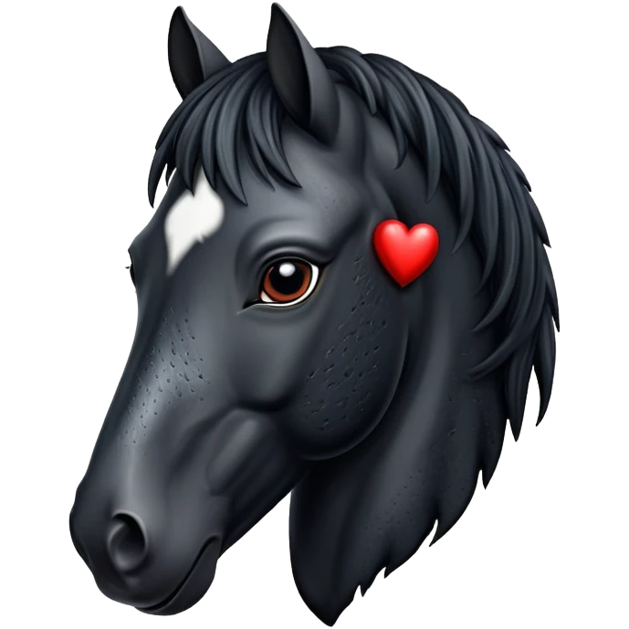 Black horse skin heart emoji