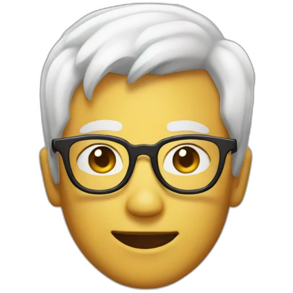 smirk emoji with glasses and white short hair  emoji
