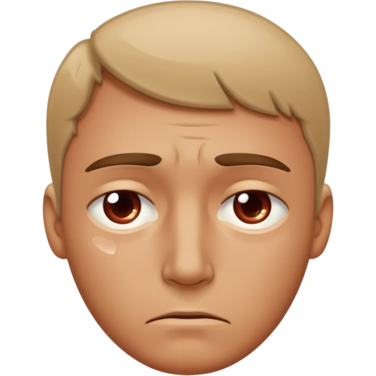Man with a slightly reddened, sad face, a tear flowing from his eye down his cheek emoji