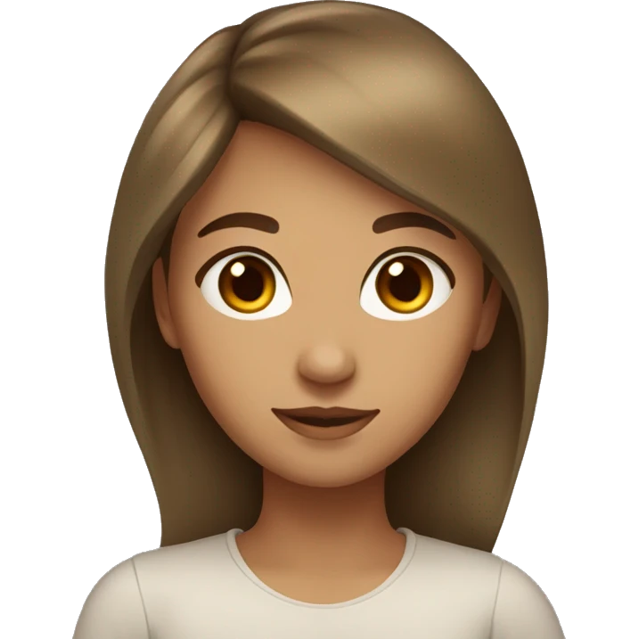 Light brown hair olive skin girl and brown eyes  emoji