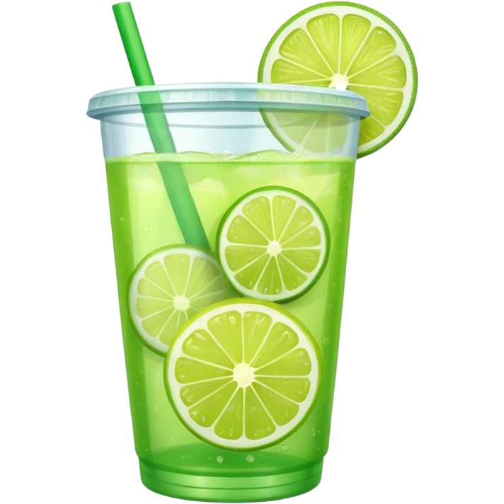 green lemonade in a plastic cup emoji