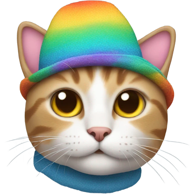 A cat that has a hat emoji