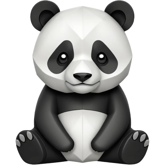 Un panda origami emoji