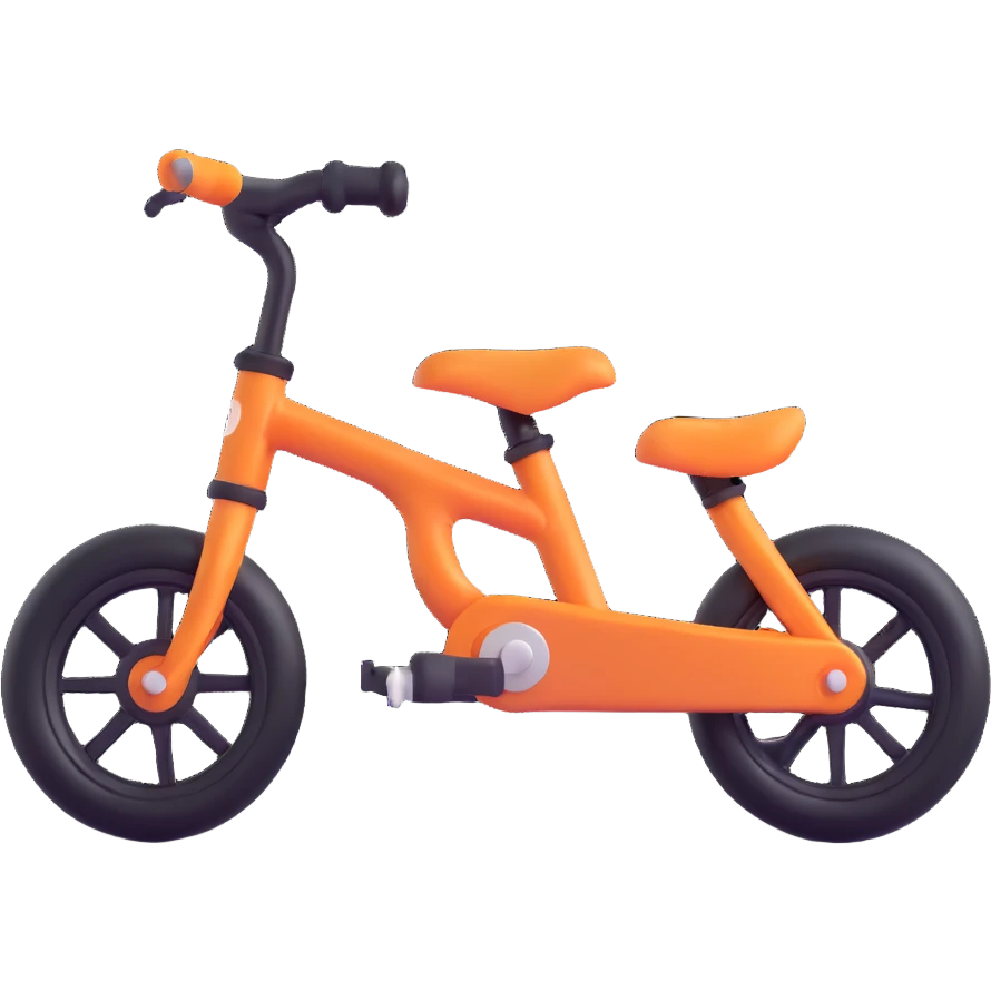 small kid's bike with four wheels, two big and two small emoji