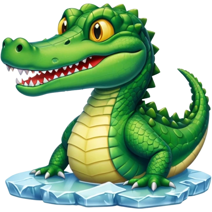 Alligator on ice emoji