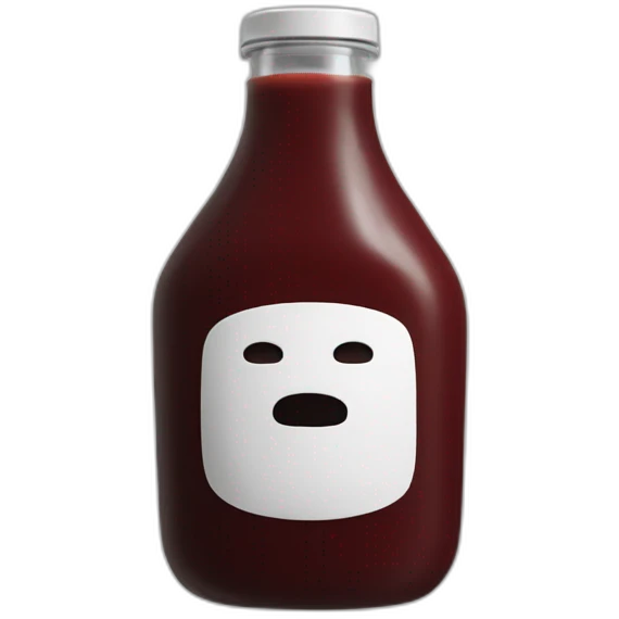 Regular Dark Ketchup Bottle no face emoji