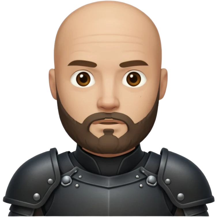 bald bearded  armed guards black armour emoji