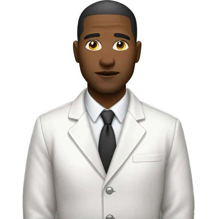 person in white jacket tied across their chest  emoji