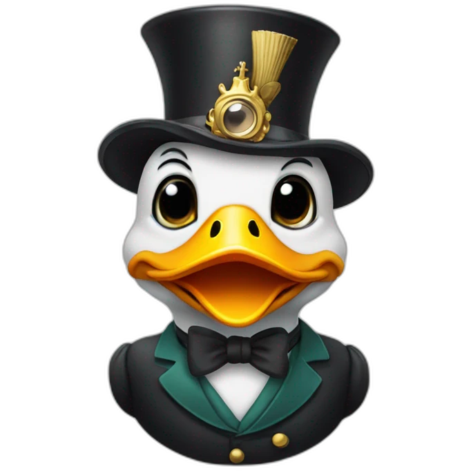 duck with monocle and crown emoji