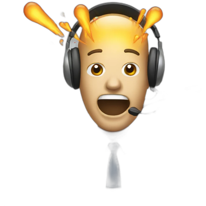 Telemarketing exploding head emoji