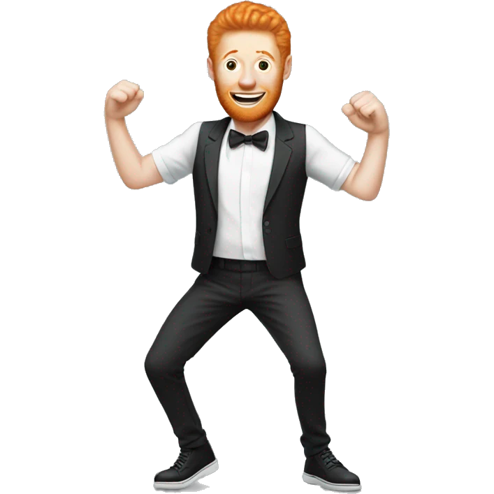 Ginger man on the dance floor emoji