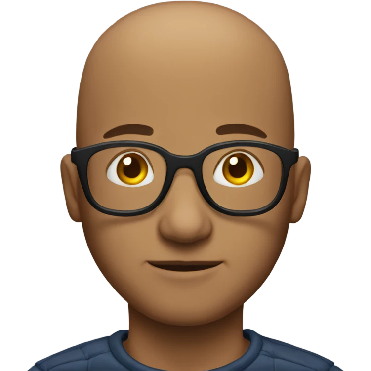 Bald man with glases emoji