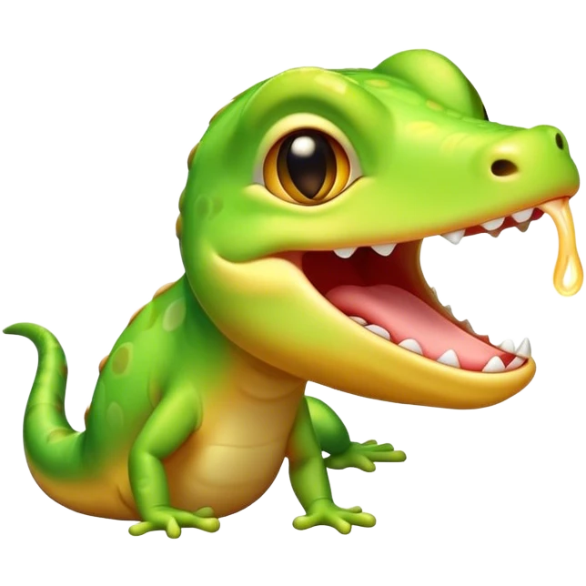 Cinematic Cute Yawning Gecko Portrait Emoji, Head tilted slightly with a dramatic, wide-open yawn, showcasing a compact, smooth-scaled body with slightly drooping eyelids and a relaxed, open-mouthed expression, Simplified yet irresistibly adorable features, highly detailed, glowing with a soft, cozy ambient glow, high shine, relaxed yet expressive, stylized with a hint of whimsical charm, soft glowing outline, capturing the essence of a drowsy yet affectionate gecko that appears ready to stretch out for a nap! emoji