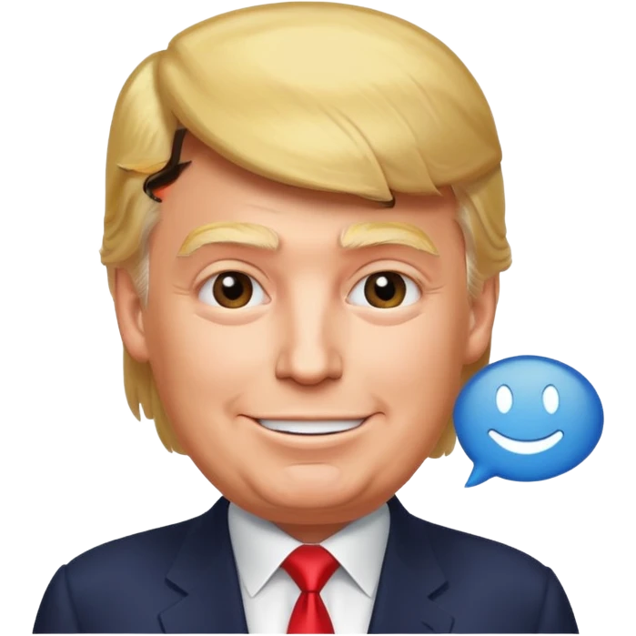Trump  qui dit dans une bulle et qui di emoji