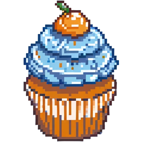 cupcake with blue icing emoji