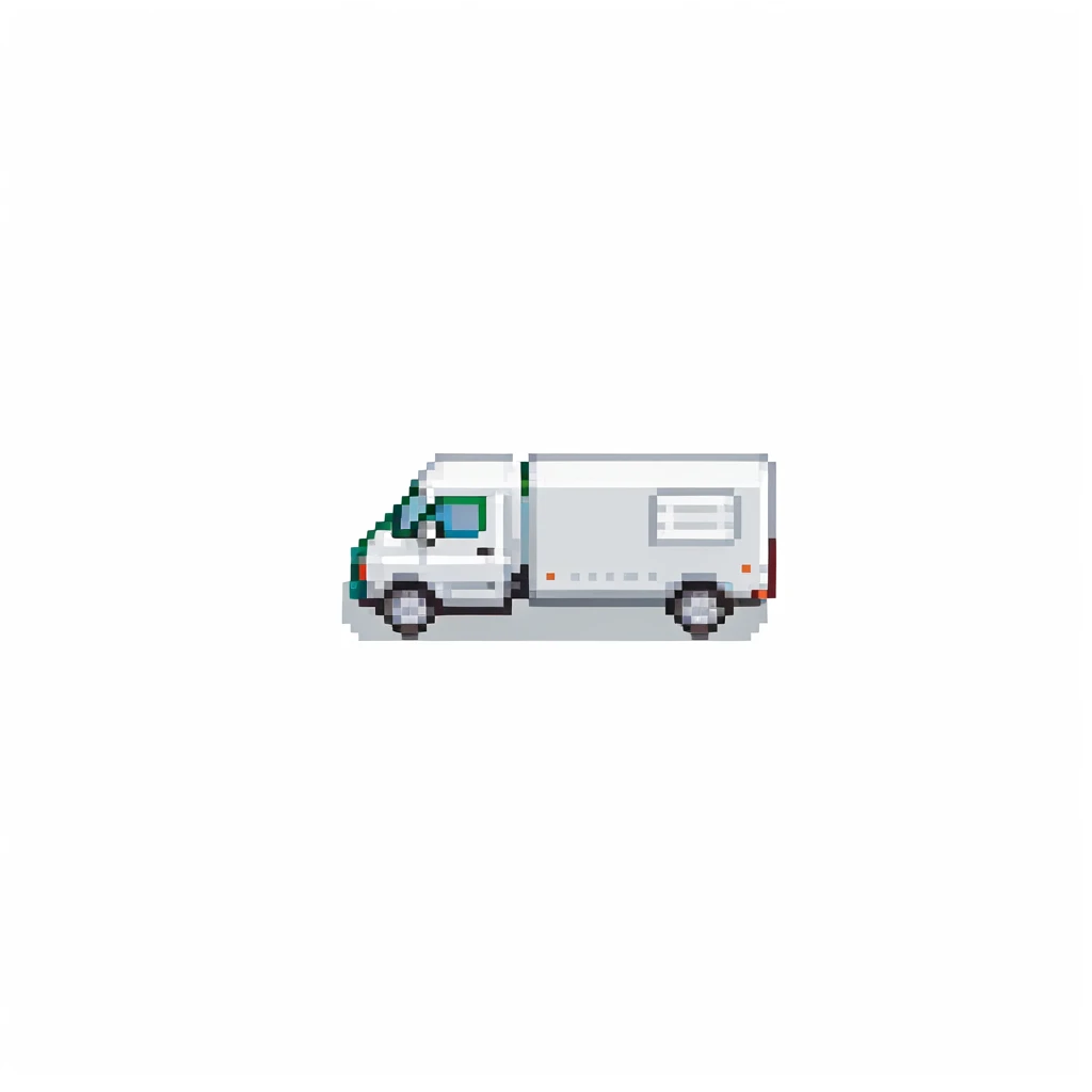 minimalistic delivery truck side view, simple clean lines emoji