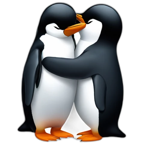 Penguin hug emoji