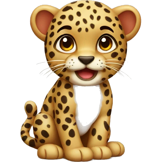A cute leopard rawring emoji