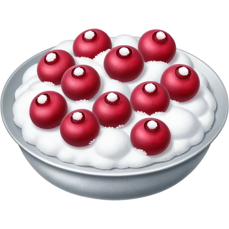 Cranberrys in the snow (powered sugar) emoji