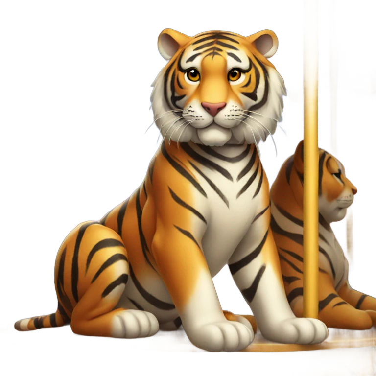 tiger on a caracell  emoji