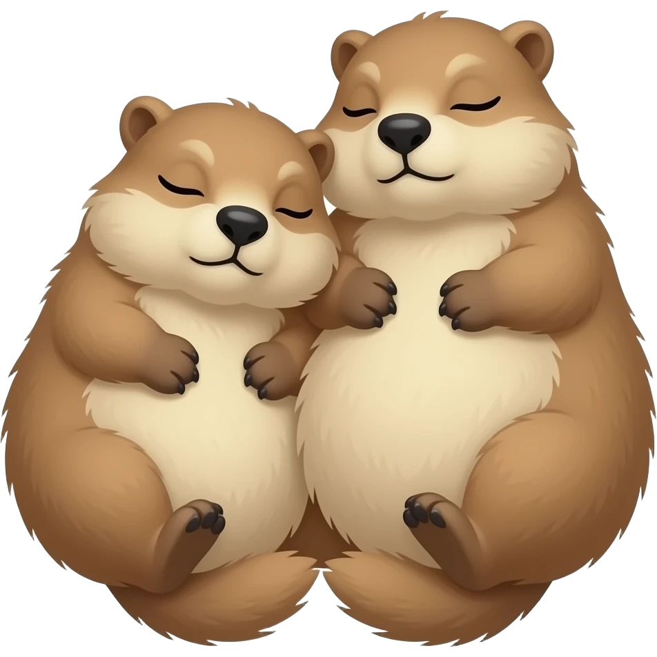 2 Marmottes qui dorment ensemble emoji
