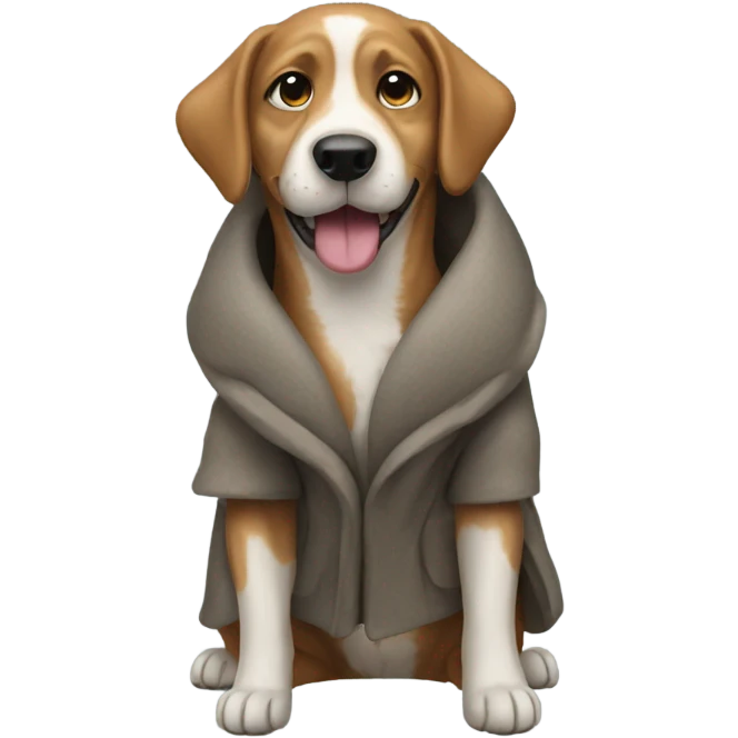 Dog with a coat emoji