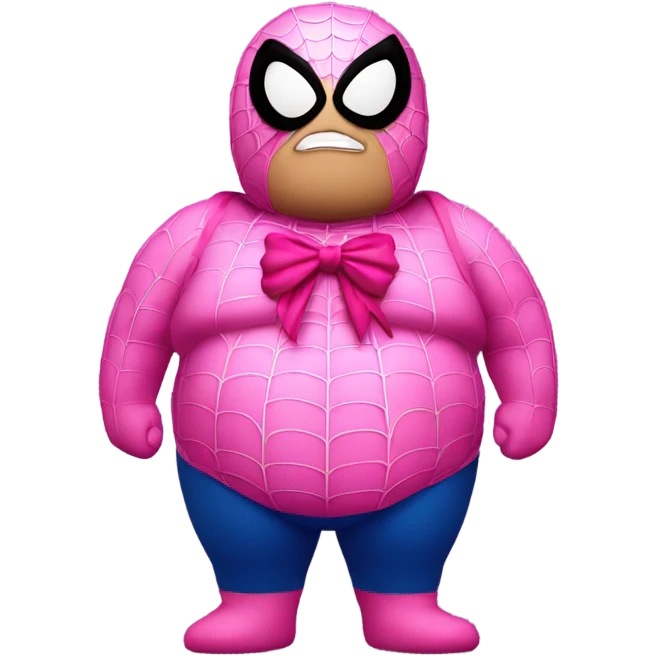 Fat Spider-Man with pink bow emoji