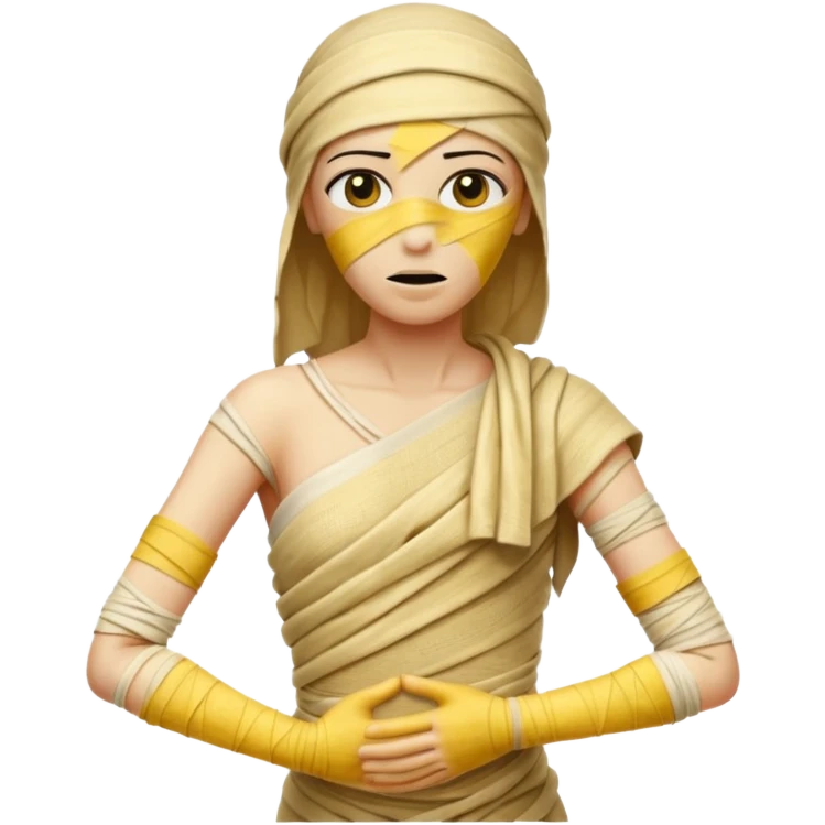 mummy Human figure wrapped in yellowed bandages, one arm stretched forward.
 emoji