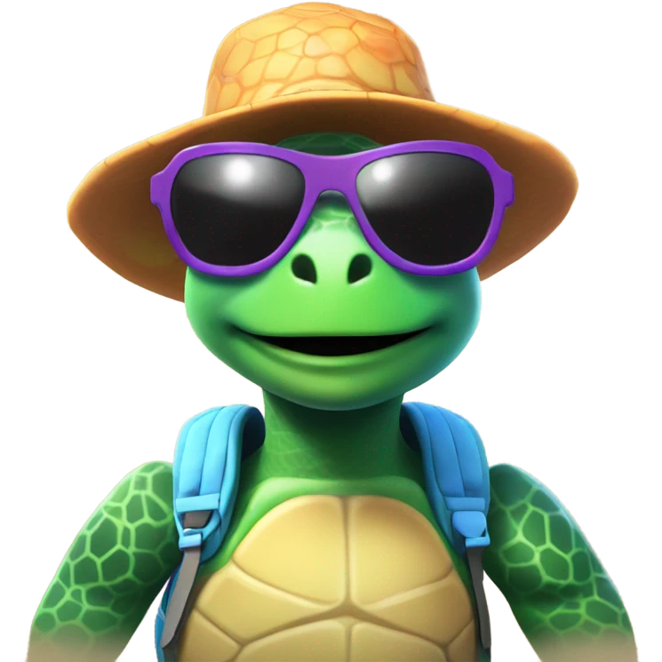 Turtle from Adopt Me Roblox with accesosries emoji