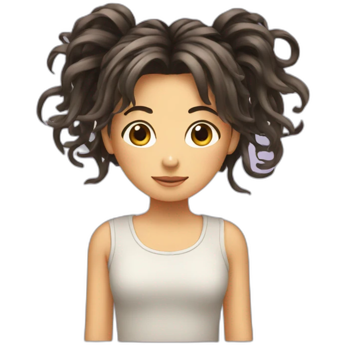 a girl with noodleshair emoji