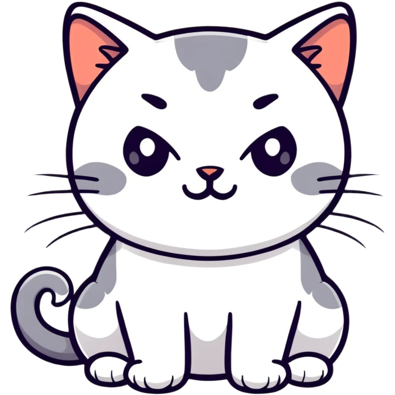British short-hair cat with a silly face emoji