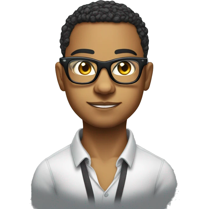 Mulatto hiphop confident business young adult cat pfp with smart sport glasses and eyes of redemption emoji