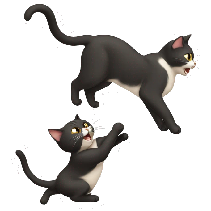 A cat fighting a cat emoji