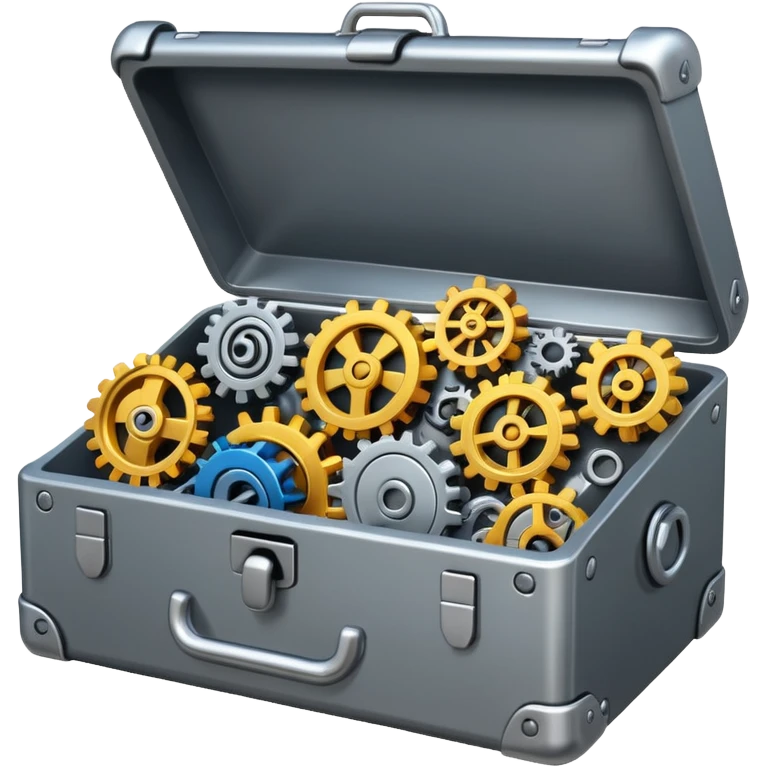 toolbox with mixed mechanisms emoji style emoji
