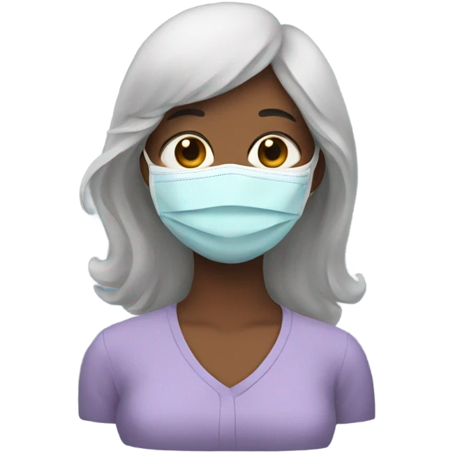 Mother with mask emoji