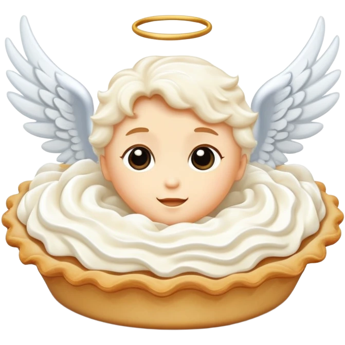 cream pie with angel wing emoji