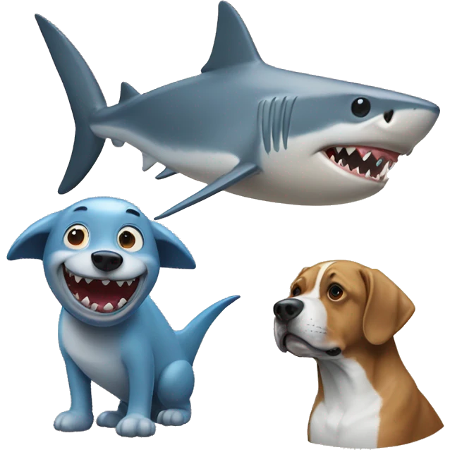 shark and dog emoji