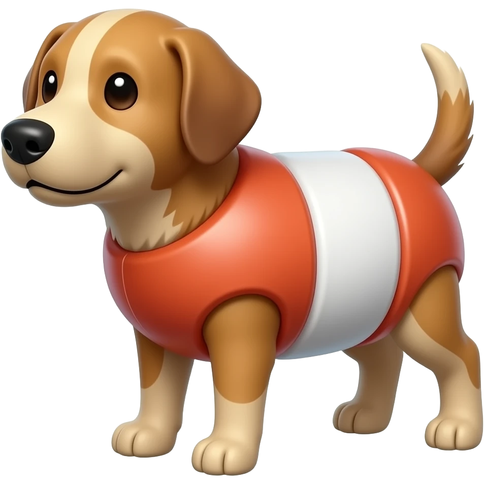 make a dog using a float, make it in an emoji style emoji