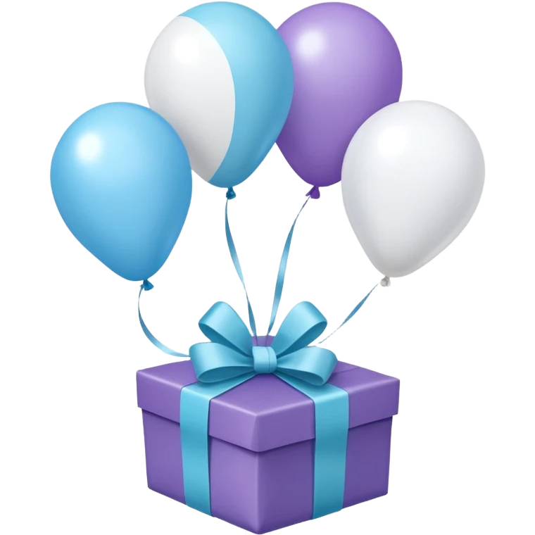 Please make light blue and white balloons too, make several and tie them to a gift emoji