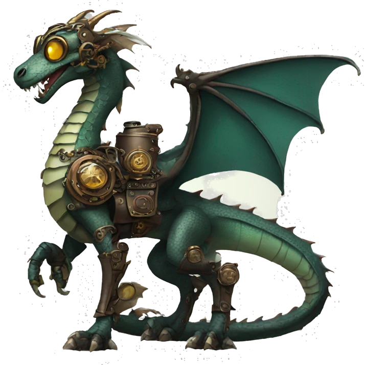 Steampunk Dragon full body emoji